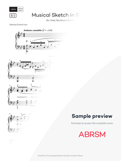 Musical Sketch in B flat - Piano Exam Pieces 2025 & 2026, Grade 7 (Digital Sheet Music) protected preview