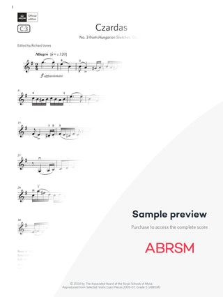 Czardas - Violin Exam Pieces 2024, Grade 5 (Digital Sheet Music) protected preview
