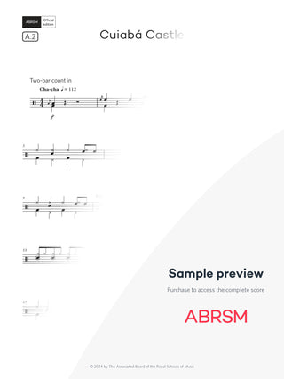 Cuiabá Castle - Drum Kit Exam Pieces 2024 Grade 2 Digi (Digital Sheet Music) protected preview