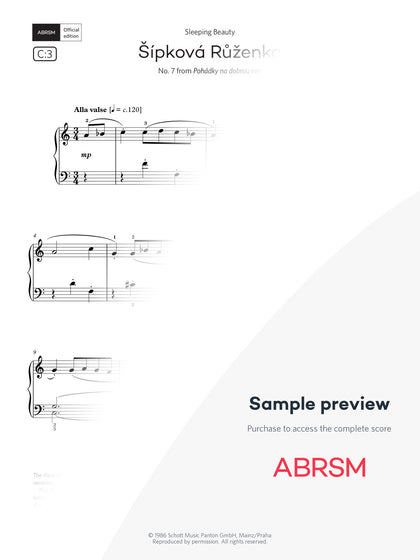 Šípková Ruženka - Piano Exam Pieces 2025 & 2026, Grade 2 (Digital Sheet Music) protected preview