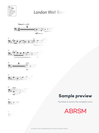 London Wall Bass - Double Bass Exam Pack 2024 Grade 4 Digi (Digital Sheet Music) protected preview