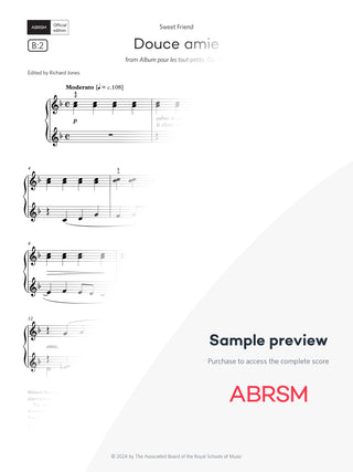 Douce amis - Piano Exam Pieces 2025 & 2026, Grade 3 (Digital Sheet Music) protected preview