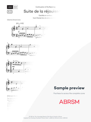 Suite de la réjouissance - Piano Exam Pieces 2025 & 2026, Grade 2 (Digital Sheet Music) protected preview