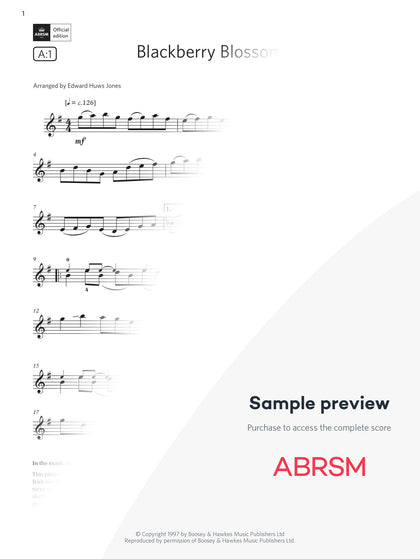 Blackberry Blossom - Violin Exam Pieces 2024, Grade 3 (Digital Sheet Music) protected preview