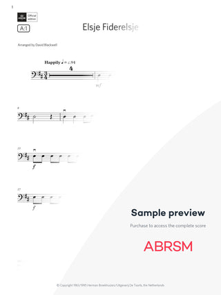 Elsje Fiderelsje - Double Bass Exam Pack 2024 Initial Grade Digi (Digital Sheet Music) protected preview