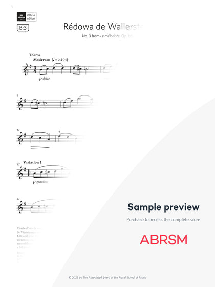 Rédowa de Wallerstein - Violin Exam Pieces 2024, Grade 3 (Digital Sheet Music) protected preview