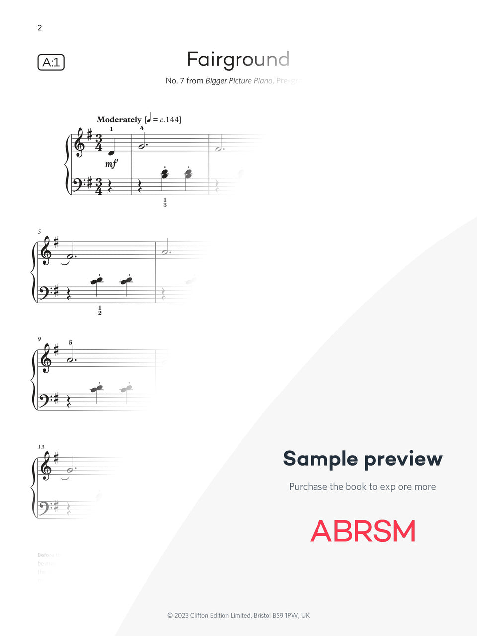 Piano Exam Pieces 2027 & 2028, ABRSM Initial Grade - protected music sample