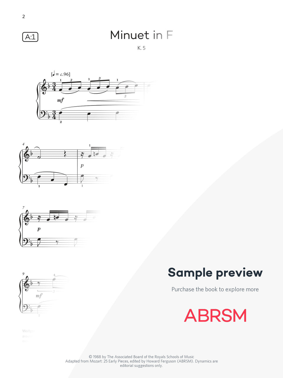 Piano Exam Pieces 2027 & 2028, ABRSM Grade 3 - protected music sample