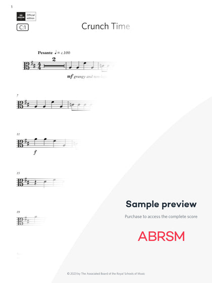 Crunch Time - Viola Exam Pack 2024, Initial Grade (Digital Sheet Music) protected preview