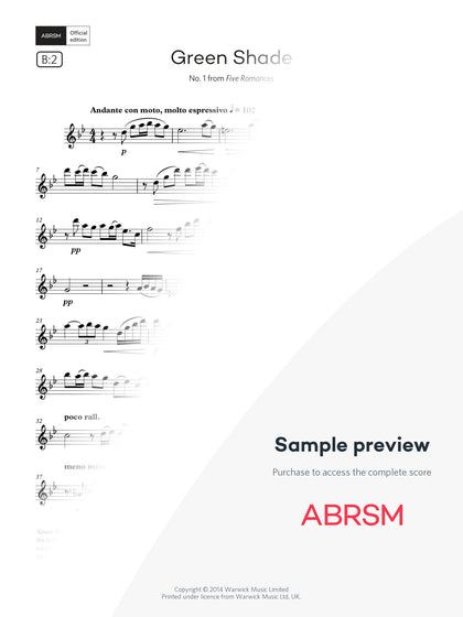 Green Shade - Flute Exam Pieces 2026, Grade 5 (Digital Sheet Music) protected preview