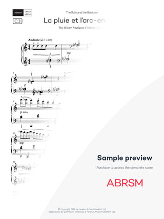 La pluie et l’arc-en-ciel - Piano Exam Pieces 2025 & 2026, Grade 5 (Digital Sheet Music) protected preview