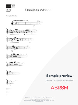 Careless Whisper - Sax Exam Pieces 2026, Grade 5 (Digital Sheet Music) protected preview