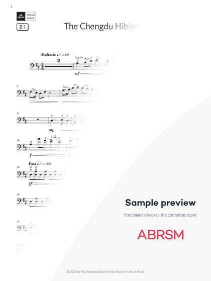 The Chengdu Hibiscus - Cello Exam Pieces 2024, Grade 4 (Digital Sheet Music) protected preview