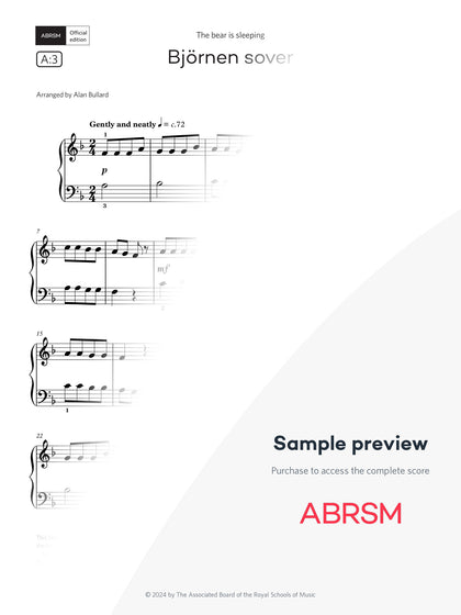 Björnen sover - Piano Exam Pieces 2025 & 2026, Initial Grade (Digital Sheet Music) protected preview