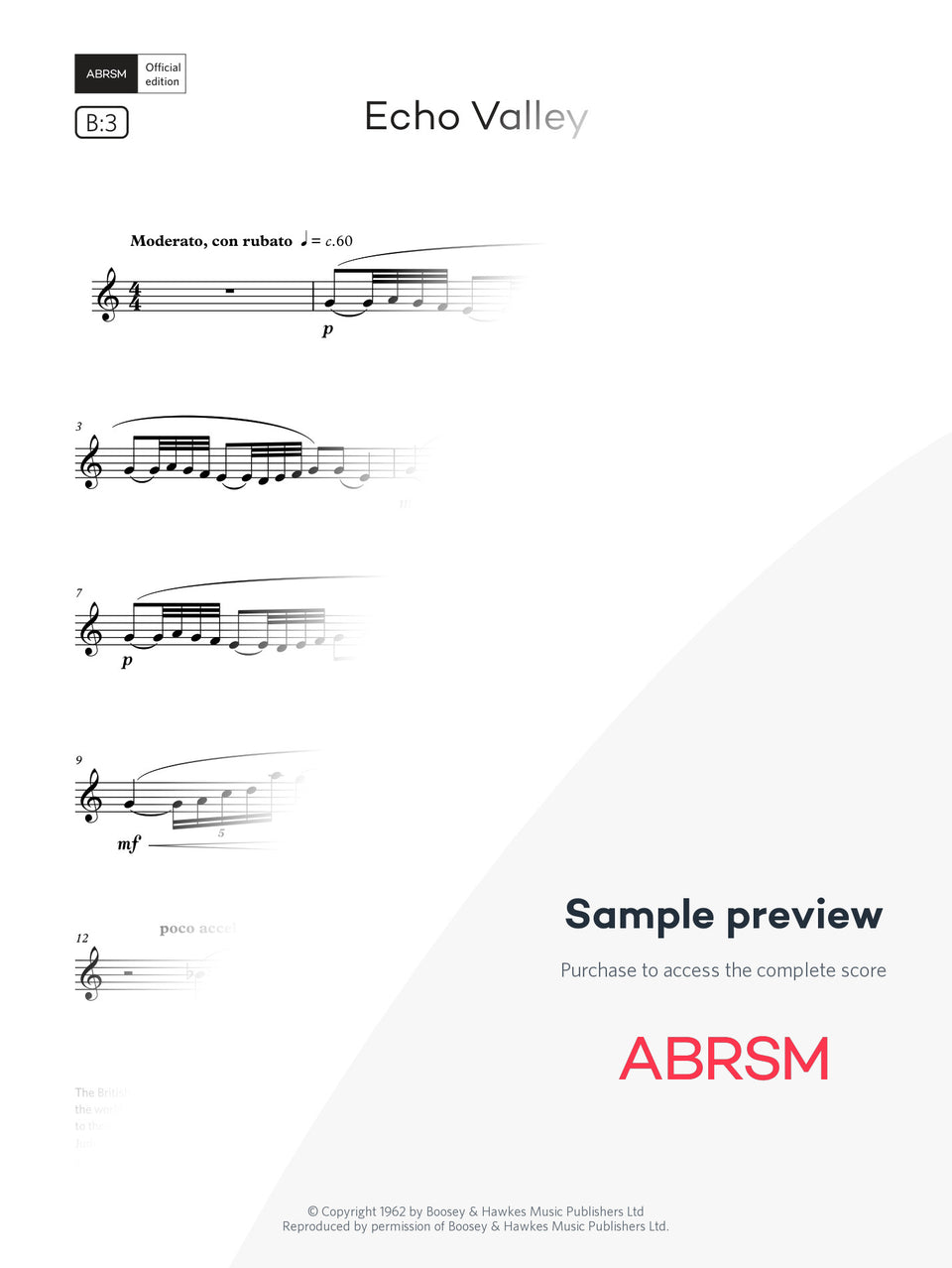 Echo Valley - Clarinet Exam Pieces 2026, Grade 7 (Digital Sheet Music) protected preview
