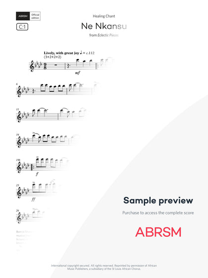 Ne Nkansu - Flute Exam Pieces 2026, Grade 7 (Digital Sheet Music) protected preview