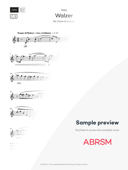 Walzer - Clarinet Exam Pieces 2026, Grade 7 (Digital Sheet Music) protected preview