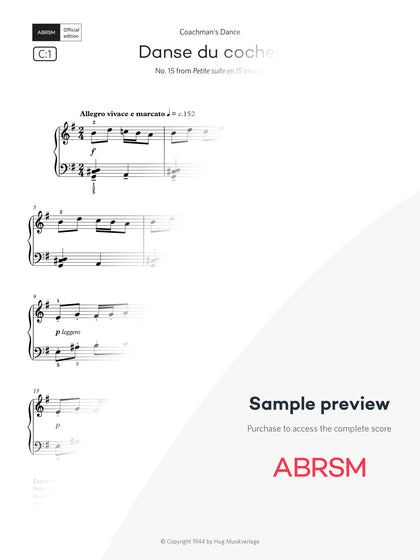 Danse du cocher - Piano Exam Pieces 2025 & 2026, Grade 4 (Digital Sheet Music) protected preview