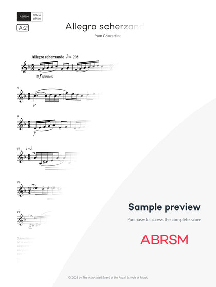 Allegro scherzando - Clarinet Exam Pieces 2026, Grade 7 (Digital Sheet Music) protected preview