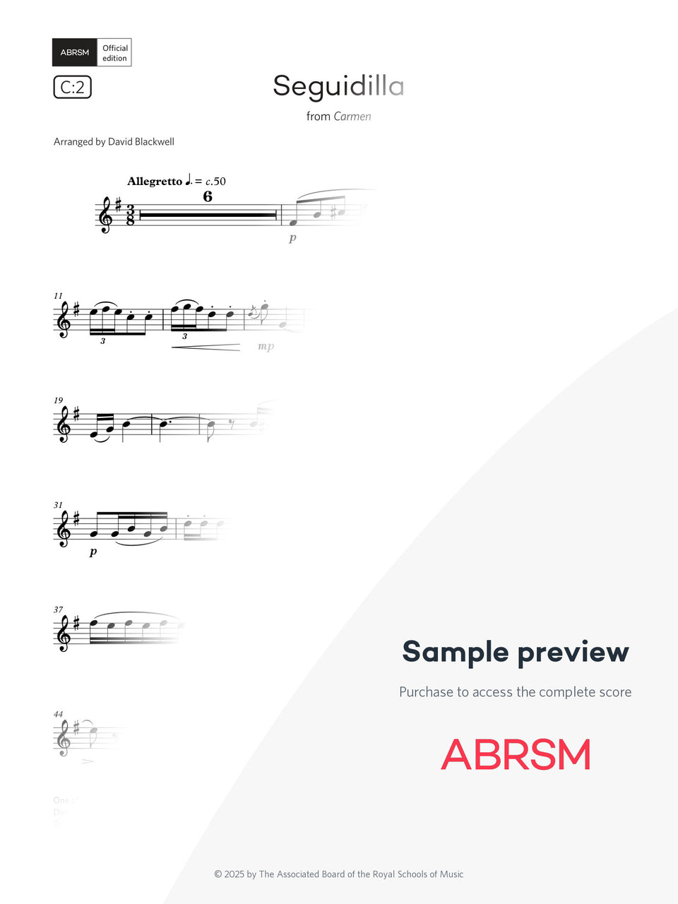 Seguidilla - Sax Exam Pieces 2026, Grade 4 (Digital Sheet Music) protected preview
