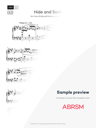 Hide and Seek - Piano Exam Pieces 2027 & 2028, Grade 4 (Digital Sheet Music) protected preview