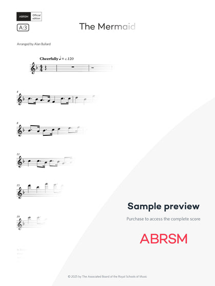 The Mermaid - Flute Exam Pieces 2026, Grade 3 (Digital Sheet Music) protected preview