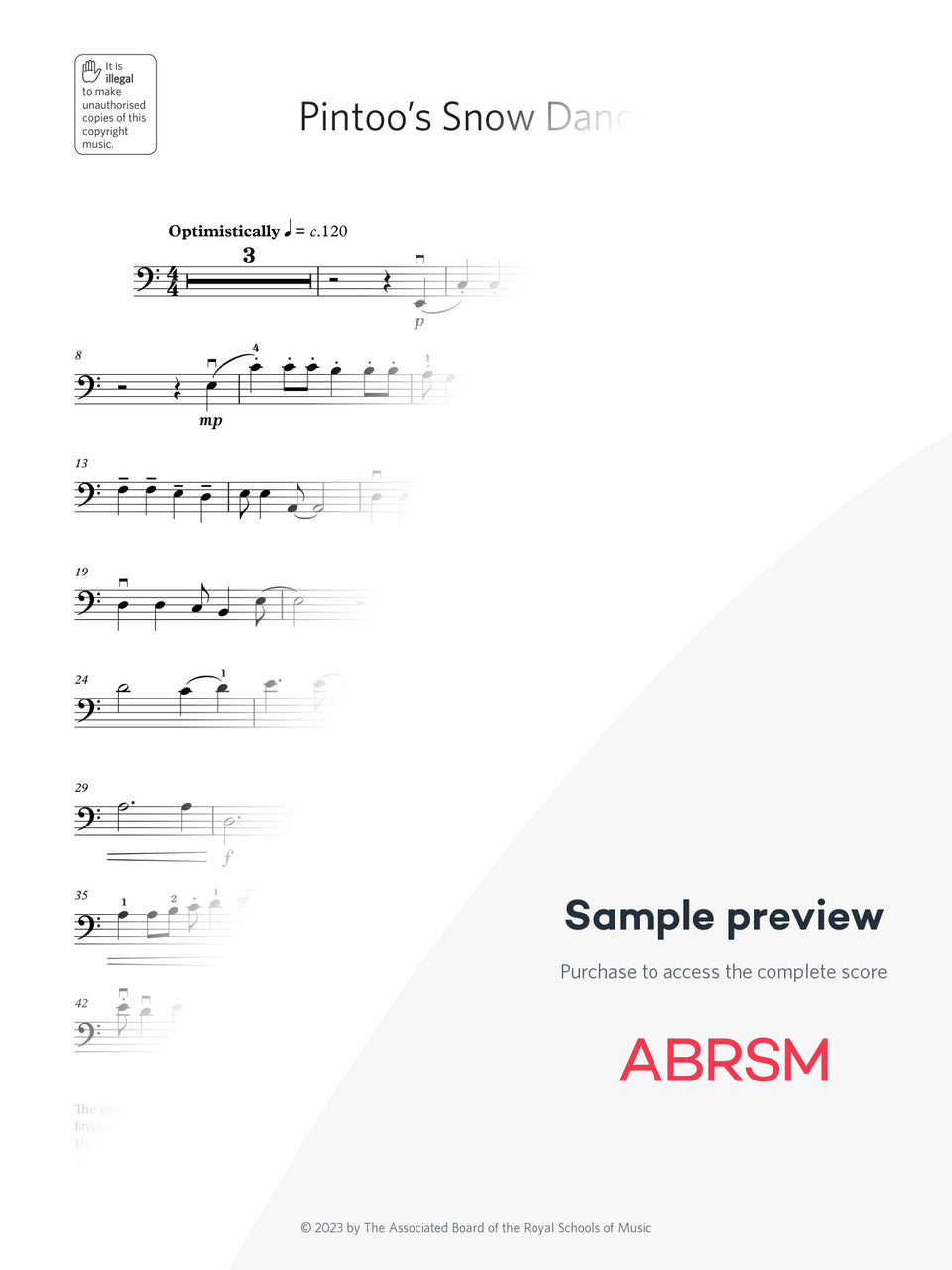 Pintoo’s Snow Dance - Double Bass Exam Pack 2024 Grade 4 Digi (Digital Sheet Music) protected preview