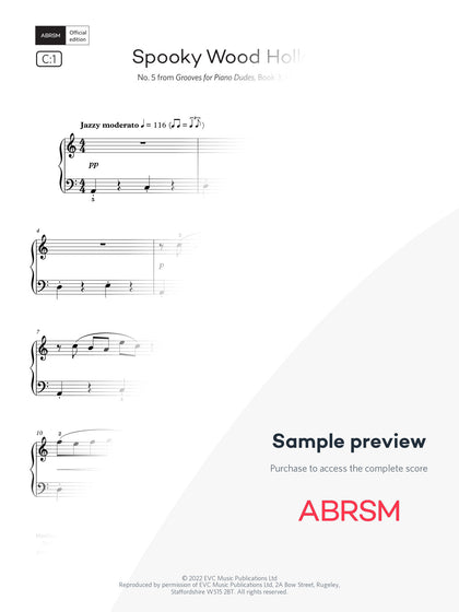 Spooky Wood Hollow - Piano Exam Pieces 2025 & 2026, Grade 2 (Digital Sheet Music) protected preview