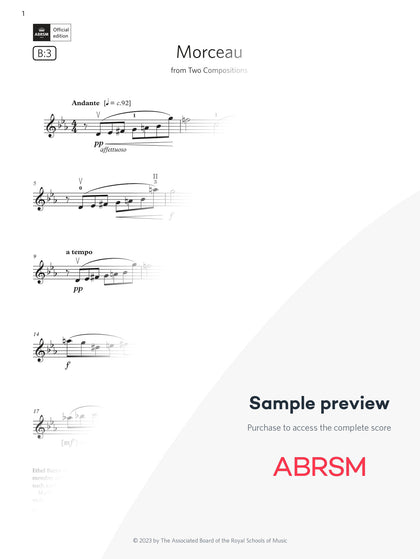 Morceau - Violin Exam Pieces 2024, Grade 7 (Digital Sheet Music) protected preview