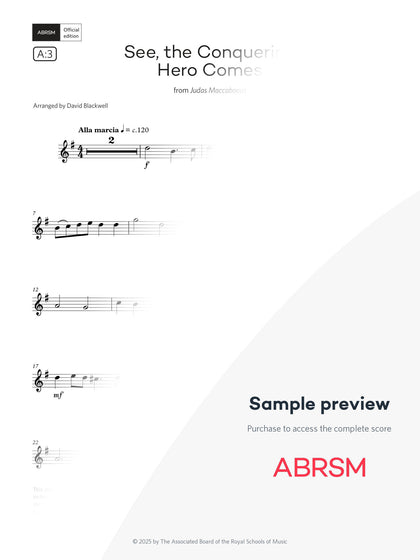 See, the Conquering Hero Comes - Sax Exam Pieces 2026, Grade 1 (Digital Sheet Music) protected preview