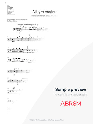 Allegro moderato - Cello Exam Pieces 2024, Grade 3 (Digital Sheet Music) protected preview