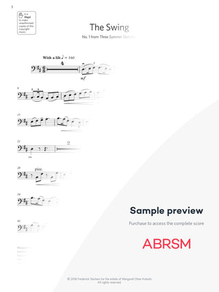 The Swing - Cello Exam Pieces 2024, Grade 3 (Digital Sheet Music) protected preview