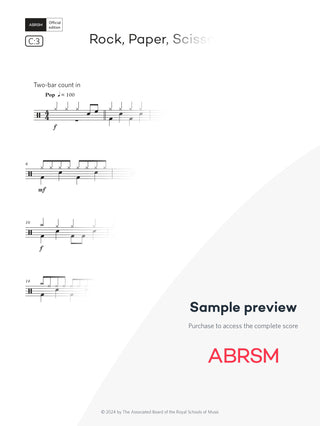 Rock, Paper, Scissors! - Drum Kit Exam Pieces 2024 Grade 1 Digi (Digital Sheet Music) protected preview