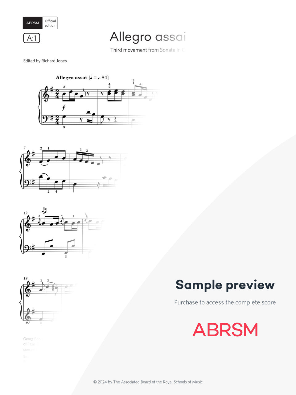 Allegro assai - Piano Exam Pieces 2025 & 2026, Grade 4 (Digital Sheet Music) protected preview