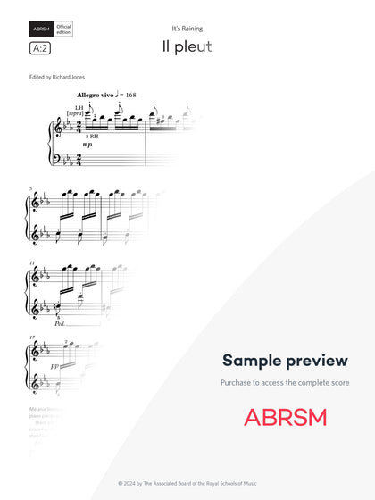 Il pleut - Piano Exam Pieces 2025 & 2026, Grade 8 (Digital Sheet Music) protected preview