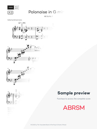 Polonaise in G minor, KK. IIa No. 1 - Piano Exam Pieces 2027 & 2028, Grade 6 (Digital Sheet Music) protected preview