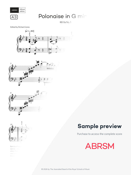 Polonaise in G minor, KK. IIa No. 1 - Piano Exam Pieces 2027 & 2028, Grade 6 (Digital Sheet Music) protected preview