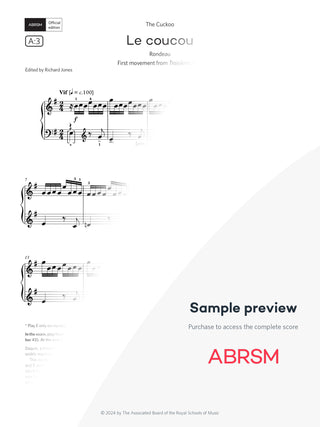 Le coucou (Rondeau) - Piano Exam Pieces 2025 & 2026, Grade 7 (Digital Sheet Music) protected preview