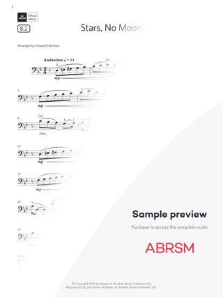 Stars, No Moon - Cello Exam Pieces 2024, Grade 3 (Digital Sheet Music) protected preview