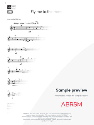 Fly me to the moon - Violin Exam Pieces 2024, Grade 4 (Digital Sheet Music) protected preview