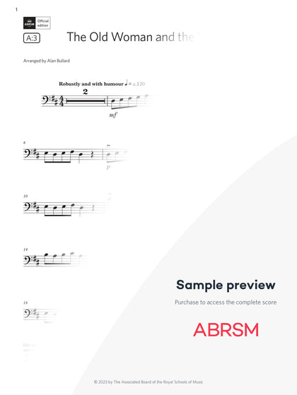 The Old Woman and the Pedlar - Cello Exam Pack 2024, Initial Grade (Digital Sheet Music) protected preview