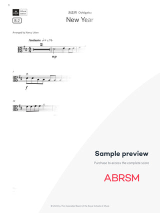 New Year - Viola Exam Pack 2024, Initial Grade (Digital Sheet Music) protected preview